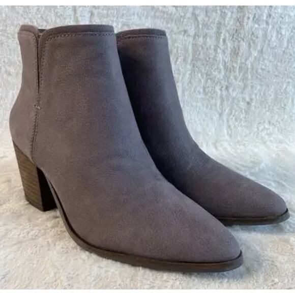 Lucky Brand Beylon Boot 10 Gray NWOT Nubuck Suede Zip Ankle Booties Western - Picture 5 of 7